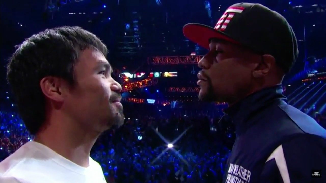 Sold-out, electric arena at #MayPac weigh-in