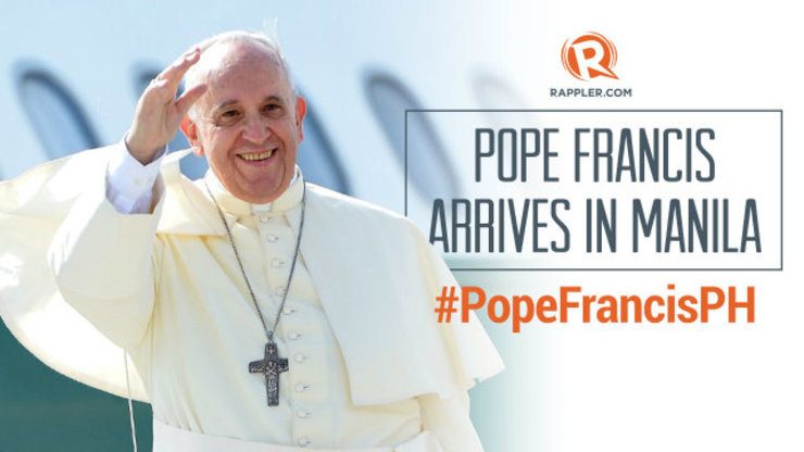 #PopeFrancisPH: Pope Francis arrives in Manila