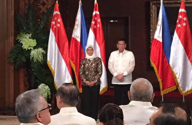 Philippines, Singapore sign 8 deals as Duterte meets Halimah