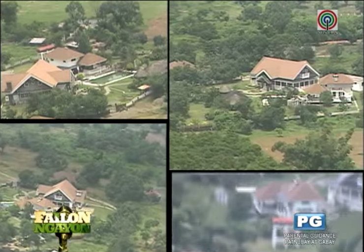 AERIAL SHOTS. PNP chief Purisima says images from journalist Ted Failon's report are 'unfair.' Screenshot from Failon's report on Purisima's Nueva Ecija property