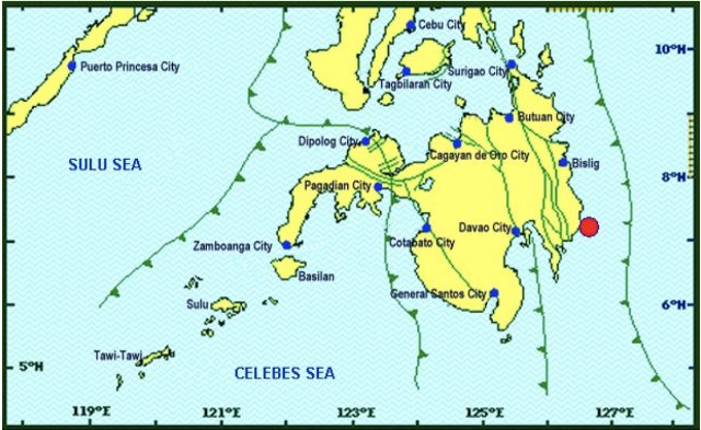 Magnitude 6.4 earthquake strikes off Davao Oriental