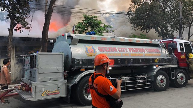 FIRE. Fire hits a canteen located at the UP Diliman Shopping Center. Photo courtesy of UP Vice President for Public Affairs Jose Dalisay Jr 