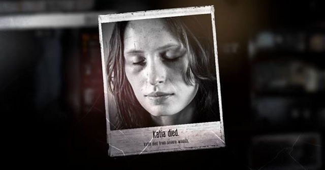 KATIA DIED. The author loses one of his survivors. Screen shot from the game.