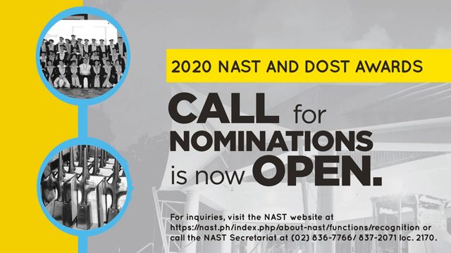 2020 NAST, DOST awards now open for nominations