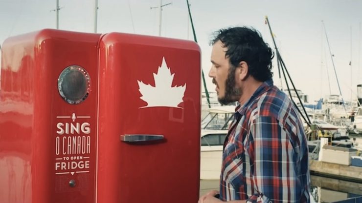 Webhits: Beer fridge only opens if Canadian anthem is sung