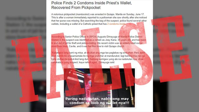 FACT-CHECK: Fake details on priest’s wallet with ‘2 condoms’