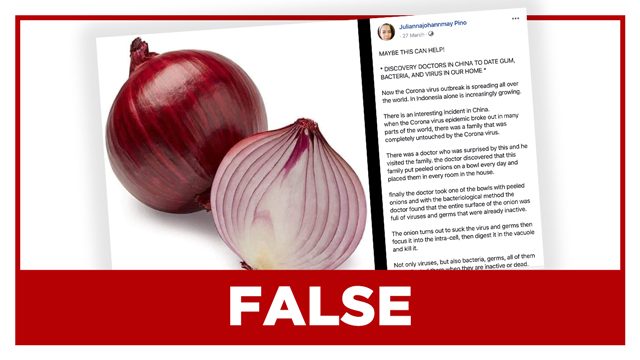FALSE: Onions will keep you ‘free from all viruses,’ including coronavirus