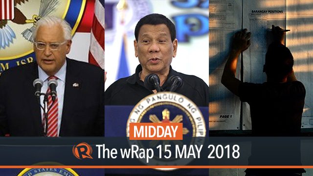 Duterte on not voting, Comelec on elections, U.S. opens Jerusalem embassy | Midday wRap