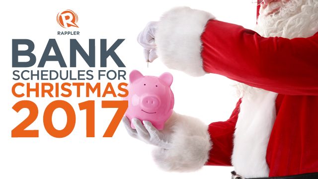 Christmas 2017 bank schedules