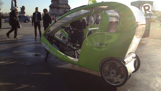 PEDICAB. This environmentally-friendly electric pedicab is the new way to go around for modern-day Parisians. 