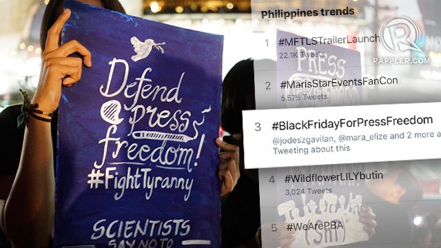 Netizens speak out for press freedom on Black Friday