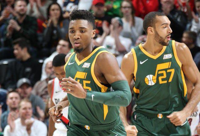 DUO. Donovan Mitchell and Rudy Gobert are two of the first NBA players to test positive for the coronavirus. Photo from Twitter/@NBA   