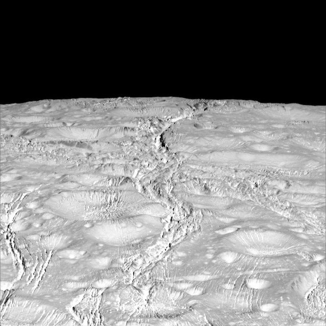 NASA spacecraft plunges through Saturn moon’s icy spray