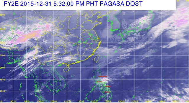 Isolated rains in E. Visayas, Caraga, N. Mindanao, Davao on Tuesday