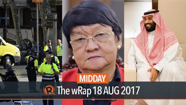 Taguiwalo, Barcelona attacks, Qatar and Saudi Arabia | Midday wRap