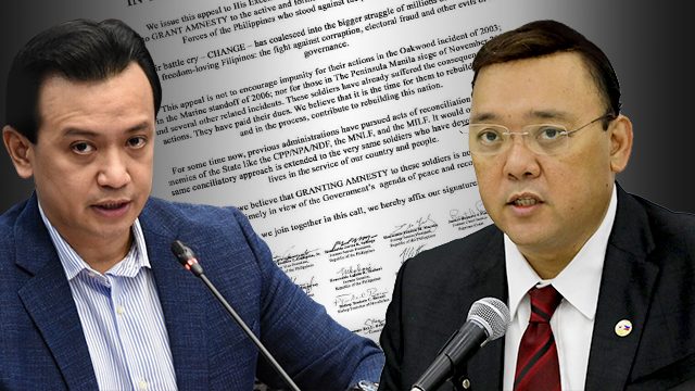Roque signed statement urging amnesty for Trillanes, other mutineers in 2010