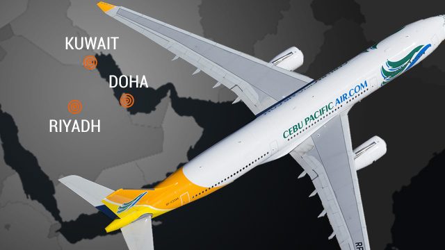 Cebu Pacific to stop flights to Kuwait, Doha, and Riyadh