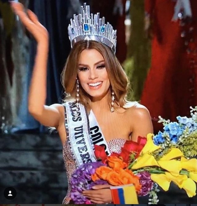 Miss Colombia ucapkan selamat untuk Miss Universe 2015 Pia Wurtzbach