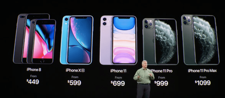 IPHONE ROSTER. Screenshot from Apple live stream 