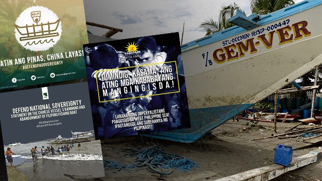Youth groups slam government’s ‘inaction’ on sinking of Philippine boat