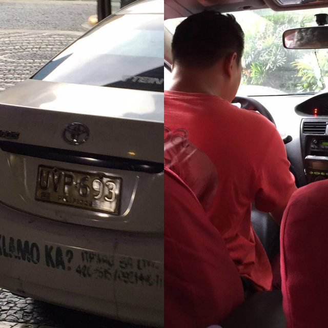 NO GO. Picture of a taxi and driver who allegedly refused to convey a passenger to his destination. Image courtesy of Jordan Zamoranos.  
