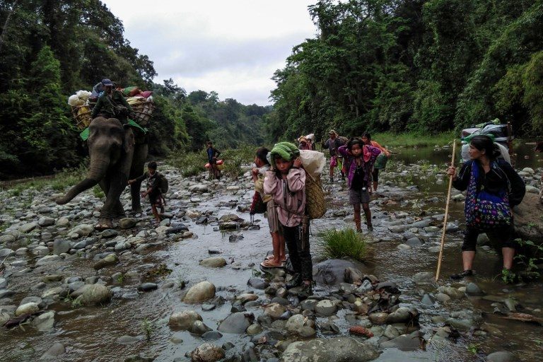 Fleeing conflict, elephants help Myanmar villagers to safety