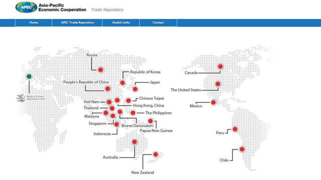 APECTR. The APEC Trade Repository shows an interactive map of APEC member economies and contain trade-related information. 
