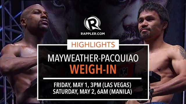 HIGHLIGHTS: Mayweather vs Pacquiao weigh-in