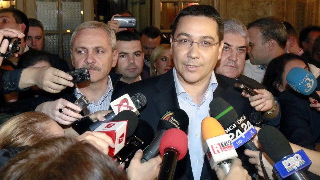 VICTOR PONTA. In this file photo, Romania's Presidential candidate and prime minister Victor Ponta makes a statement after the first exit-poll figures were officially announced, at his party headquarters in Bucharest, Romania, late 16 November 2014. Photo by EPA