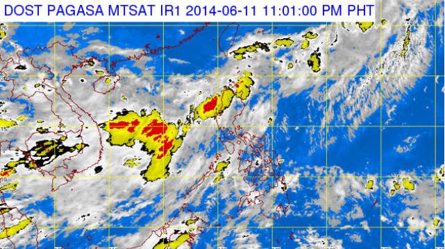 MTSAT ENHANCED IR satellite image, 11:01 pm, June 11. Image courtesy of PAGASA