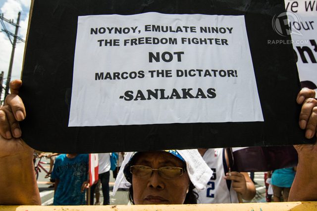 Protesters tell Noynoy Aquino: Emulate your father