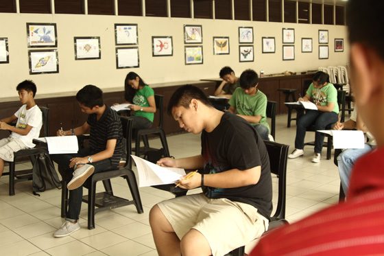 Students taking National Competitive Examinations. Photo from the PSHS Main Campus website.