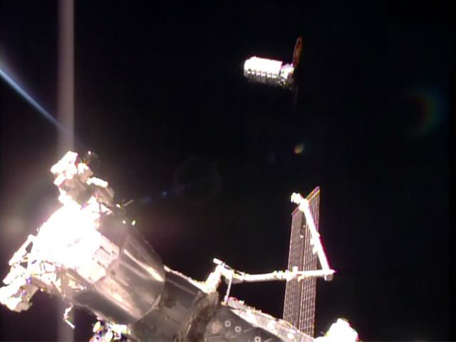 Orbital cargo ship arrives at space station