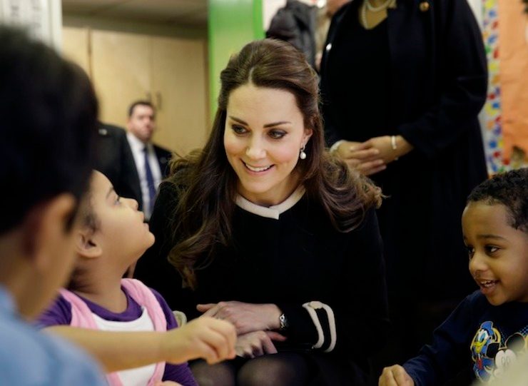 KATE MEETS THE KIDS. Catherine Duchess of Cambridge, visits a pre-school class at the Northside Center for Childhood Development in New York, New York, USA, 08 December 2014. Seth Wenig/Pool/EPA