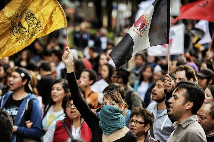 Thousands protest in Mexico City over missing students