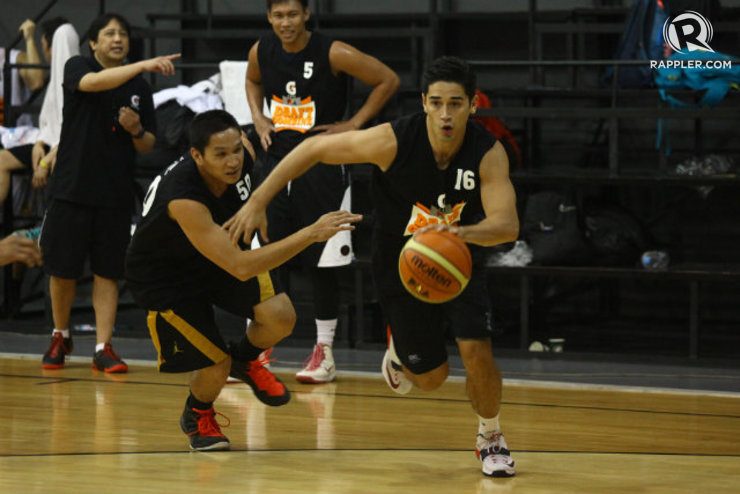 Christopher Banchero (R), a Fil-Am who most recently played for the PBA D-League's Boracay Rum Waves