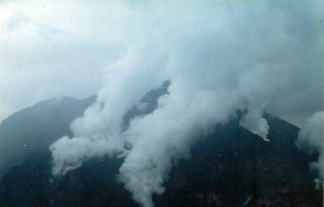 STEAM EXPLOSIONS. Steaming vents from different parts of Mount Pinatubo start to appear days before the cataclysmic eruption. Photo from Phivolcs  