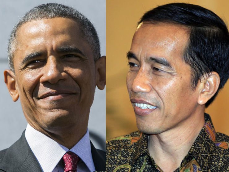 HANDSOME PRESIDENTS? Who's better looking: Barack Obama or Joko Widodo? Photos by EPA