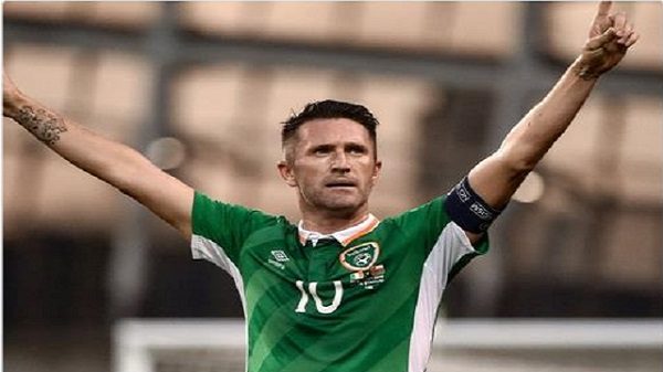 Robby Keane memainkan pertandingan terakhirnya bersama timnas Irlandia melawan Oman dalam laga persahabatan, Rabu (31/8).  Keane berhasil mencetak satu gol di laga ini.  Foto dari akun twitter FAIReland  