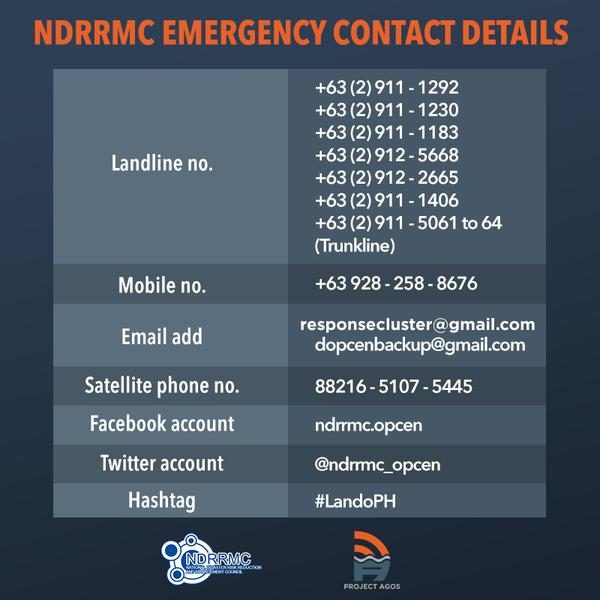 Volunteers: coordinate with NDRRMC before going to Lando-affected areas