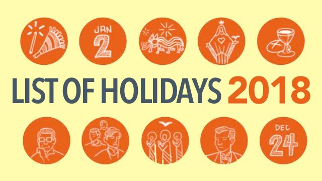 LIST: 2018 Philippine Holidays