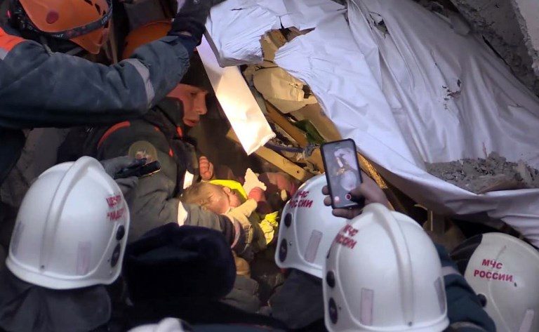 Rescuers pull baby alive from Russian block after gas blast