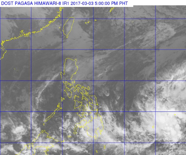 Light-moderate rain over Davao, Caraga on Saturday