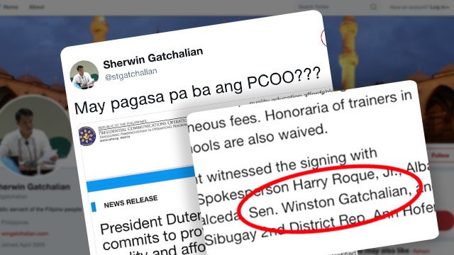 Who’s ‘Winston’ Gatchalian? PCOO makes another online blunder