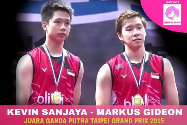 Ganda putra Indonesia Marcus/Kevin juarai Taiwan Terbuka 2015