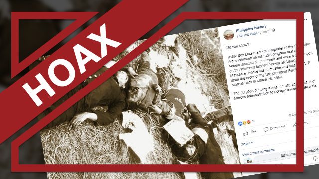 HOAX: Teddyboy Locsin ‘forced to falsify’ report on Jabidah Massacre upon Ninoy’s order
