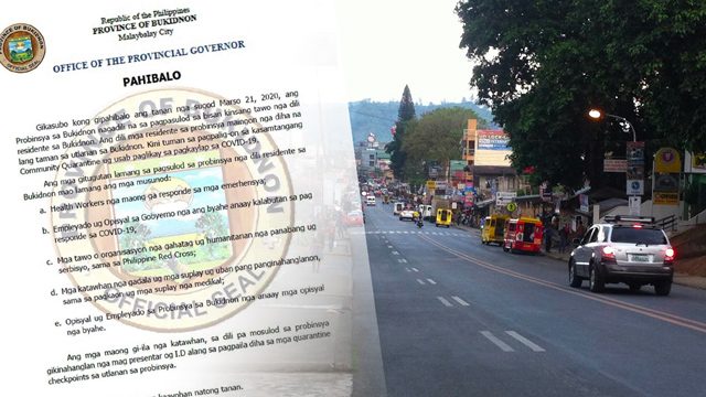 Bukidnon locks down its borders