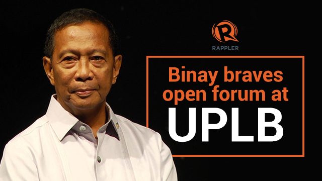 VIDEO REPORT: Binay braves open forum at UPLB