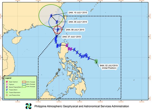 Track of Tropical Storm Egay from PAGASA 
