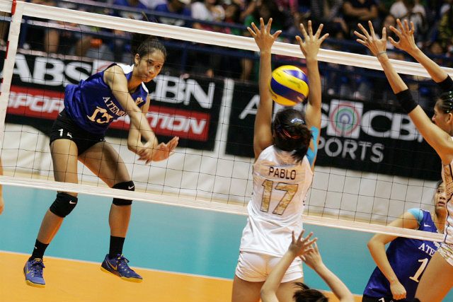 Jhoana Maraguinot of Ateneo has the highest success rate of spikes in the UAAP at 44%. Photo by Josh Albelda/Rappler  